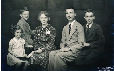 Rev. and Mrs. David Alison and Family, about 1938. They first entered Cambodia with the C&MA in 1923